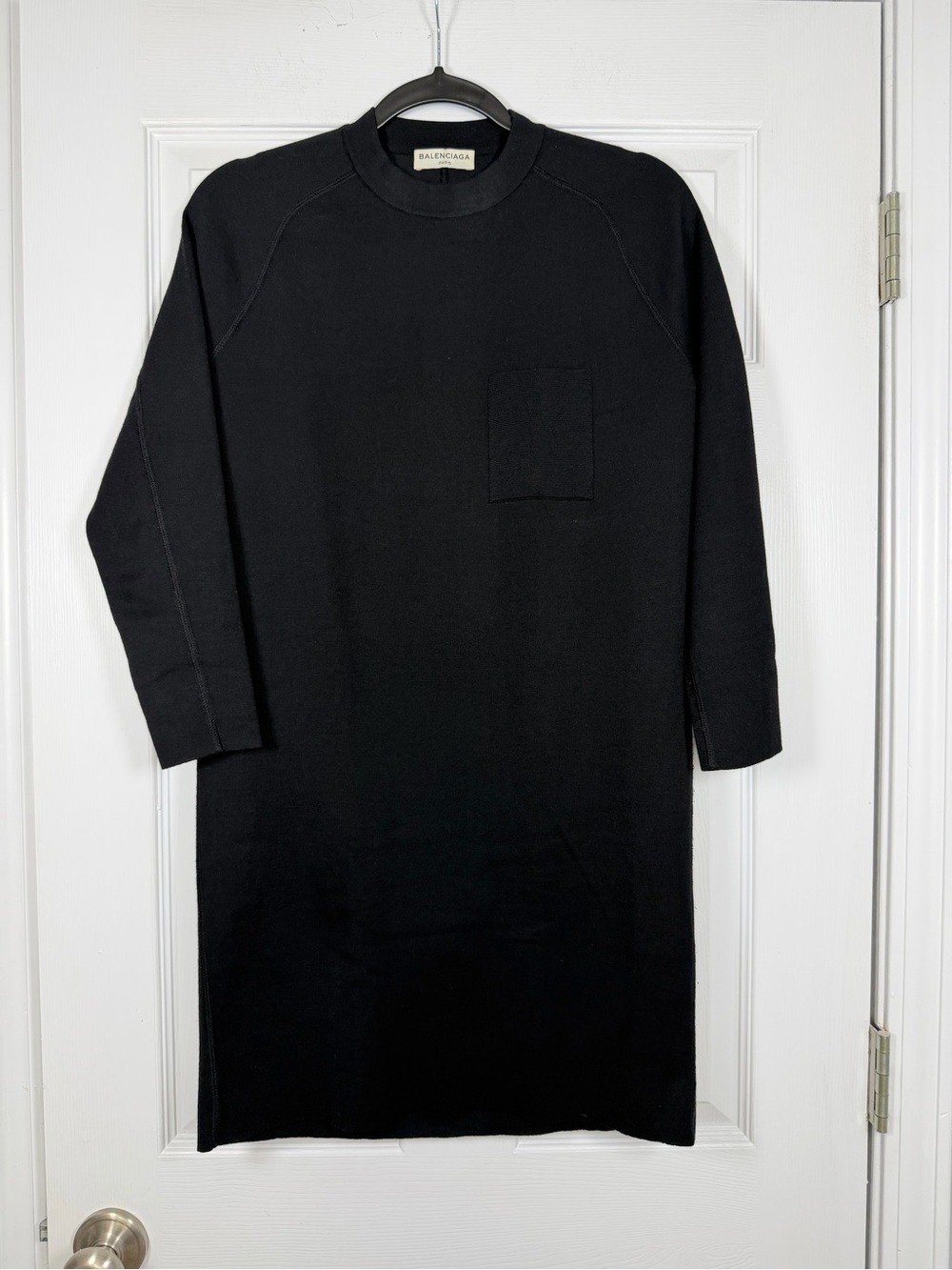 Balenciaga Paris Size S • Black Wool Knit Sweater Dress.